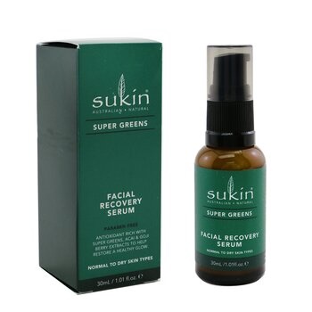 Sukin Super Greens Facial Recovery Serum (Normal To Dry Skin Types)